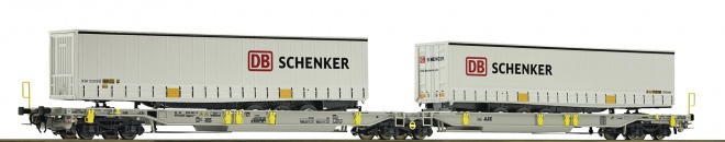 Articulated intermodal car of AAE with 2 trailers<br /><a href='images/pictures/Roco/Roco-67399.jpg' target='_blank'>Full size image</a>